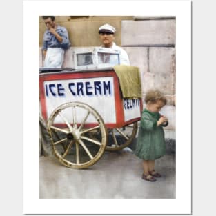 Italy, San Severo. Ice Cream Cart, 1944 Posters and Art